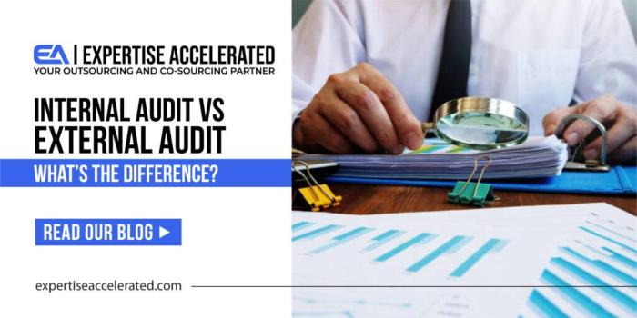 Differences between internal and external auditing